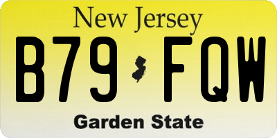 NJ license plate B79FQW