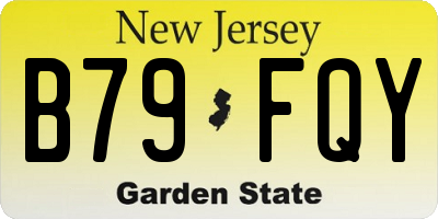 NJ license plate B79FQY