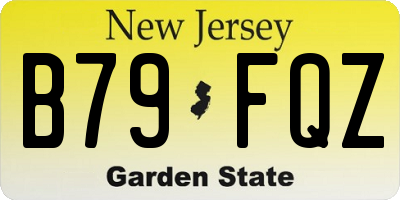 NJ license plate B79FQZ