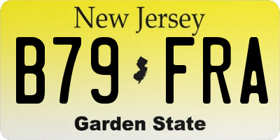 NJ license plate B79FRA