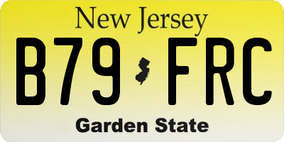 NJ license plate B79FRC
