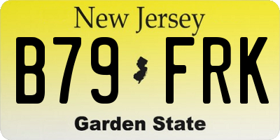 NJ license plate B79FRK