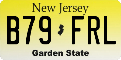 NJ license plate B79FRL