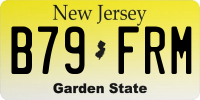 NJ license plate B79FRM