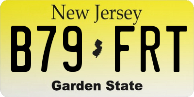 NJ license plate B79FRT