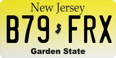 NJ license plate B79FRX