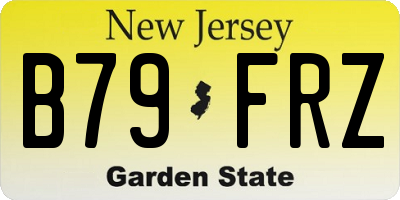 NJ license plate B79FRZ