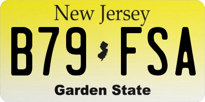 NJ license plate B79FSA