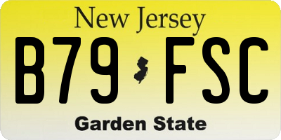 NJ license plate B79FSC