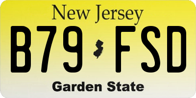 NJ license plate B79FSD
