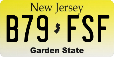 NJ license plate B79FSF