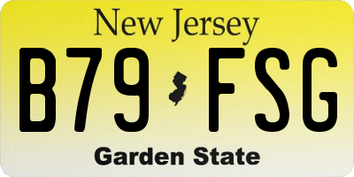 NJ license plate B79FSG