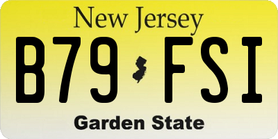 NJ license plate B79FSI