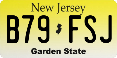 NJ license plate B79FSJ