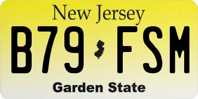 NJ license plate B79FSM