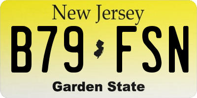 NJ license plate B79FSN