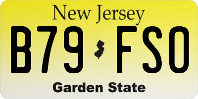 NJ license plate B79FSO