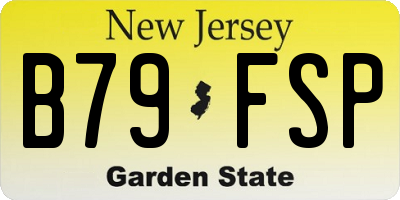 NJ license plate B79FSP