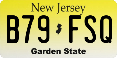 NJ license plate B79FSQ