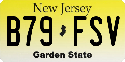 NJ license plate B79FSV