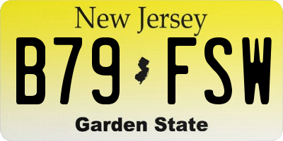 NJ license plate B79FSW