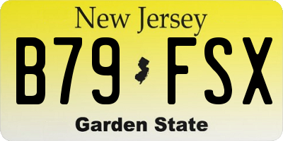 NJ license plate B79FSX
