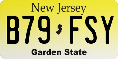 NJ license plate B79FSY