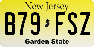 NJ license plate B79FSZ