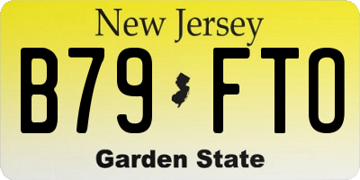NJ license plate B79FTO