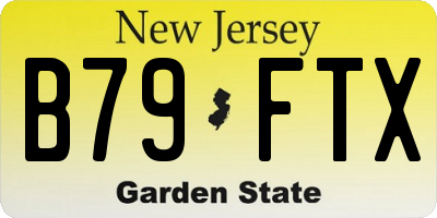 NJ license plate B79FTX
