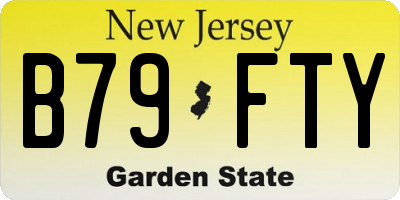 NJ license plate B79FTY