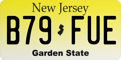 NJ license plate B79FUE