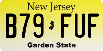 NJ license plate B79FUF