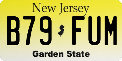 NJ license plate B79FUM