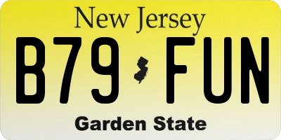 NJ license plate B79FUN