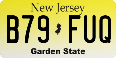 NJ license plate B79FUQ