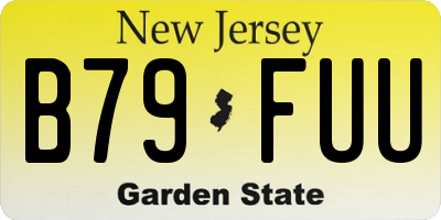 NJ license plate B79FUU