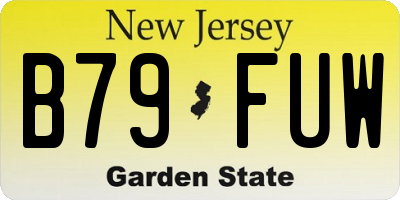 NJ license plate B79FUW