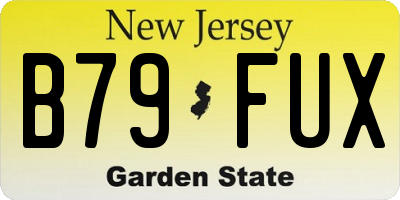 NJ license plate B79FUX