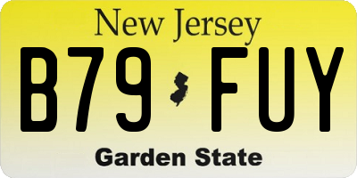 NJ license plate B79FUY