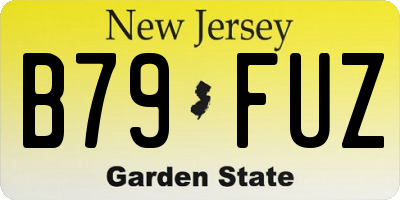 NJ license plate B79FUZ