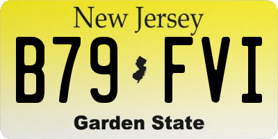 NJ license plate B79FVI
