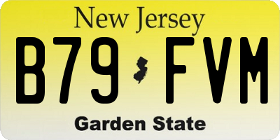 NJ license plate B79FVM