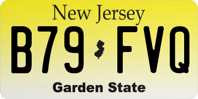NJ license plate B79FVQ