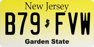 NJ license plate B79FVW