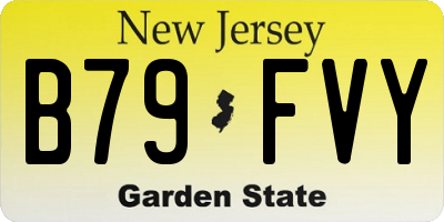 NJ license plate B79FVY