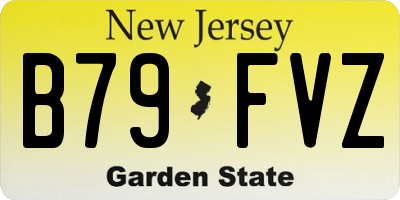 NJ license plate B79FVZ