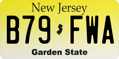 NJ license plate B79FWA