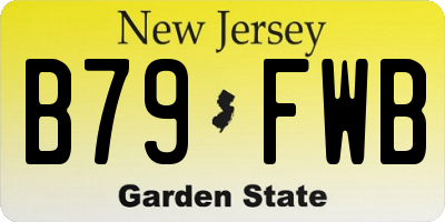 NJ license plate B79FWB