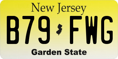 NJ license plate B79FWG